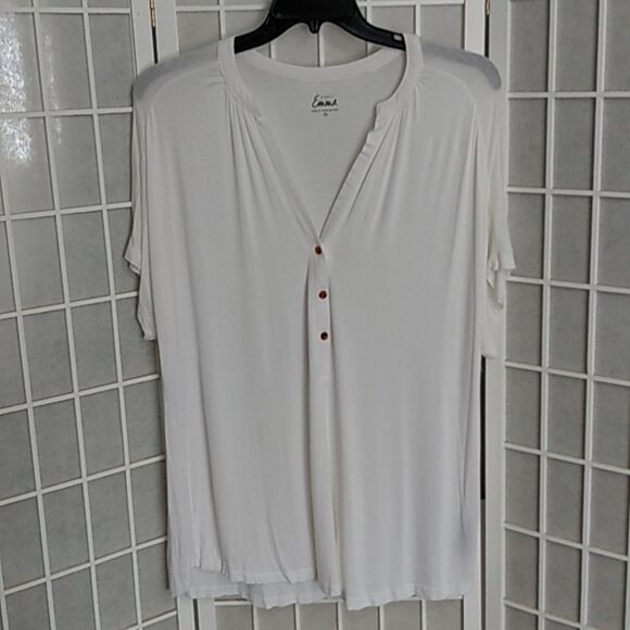 Simply Emma white sheer short sleeve top - Picture 1 of 10
